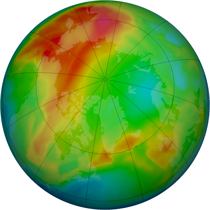 Arctic ozone map for 16 January 2014